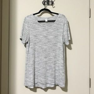 Grey Luxe Boat-Neck Swing Tee